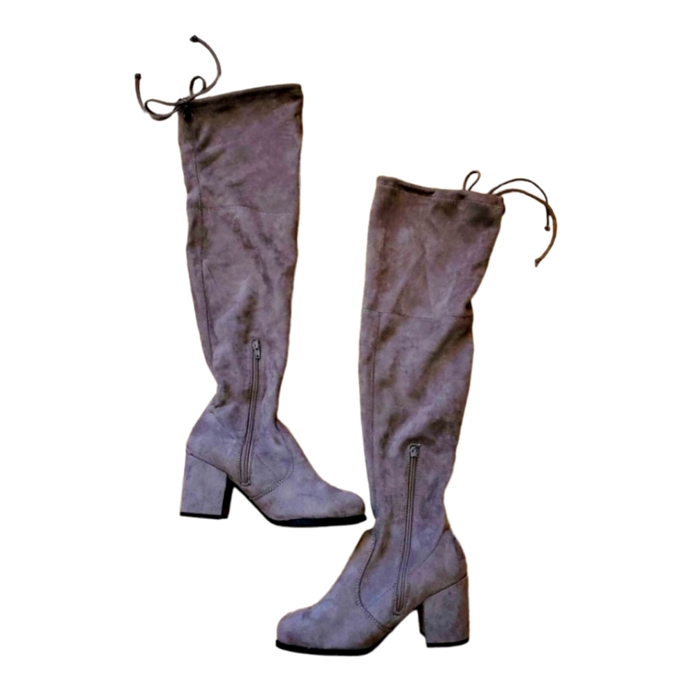 Toetos by dream‎ pairs vegan suede taupe tall boots size 6.5